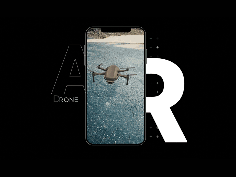 Drone AR 2d 3d after effects animation augmented reality c4d cinema 4d cinema4d drone gif mograph motion design motion graphics type typography