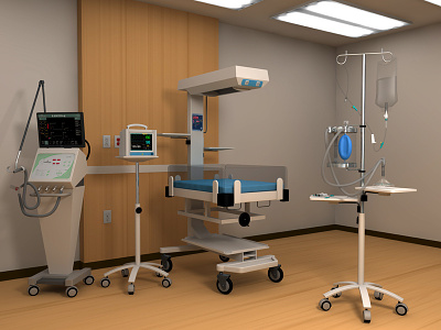NICU 3D illustration 3d cinema 4d equipment hospital illustration medical nicu