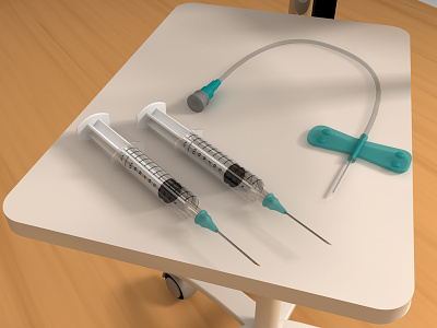Syringes 3d cinema 4d equipment hospital illustration medical needles nicu syringes
