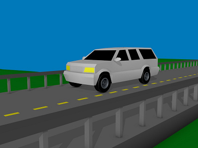 Suburban Driving Test 3d cinema4d driving modeling road suv