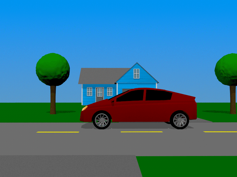 Neighborhood animation c4d cinema 4d driving mograph motion design prius