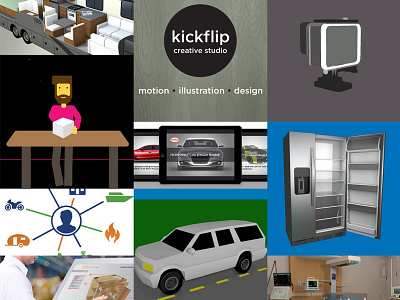 KickFlip Creative Studio Website 2d 3d animation creative design illustration motion design motion graphics studio