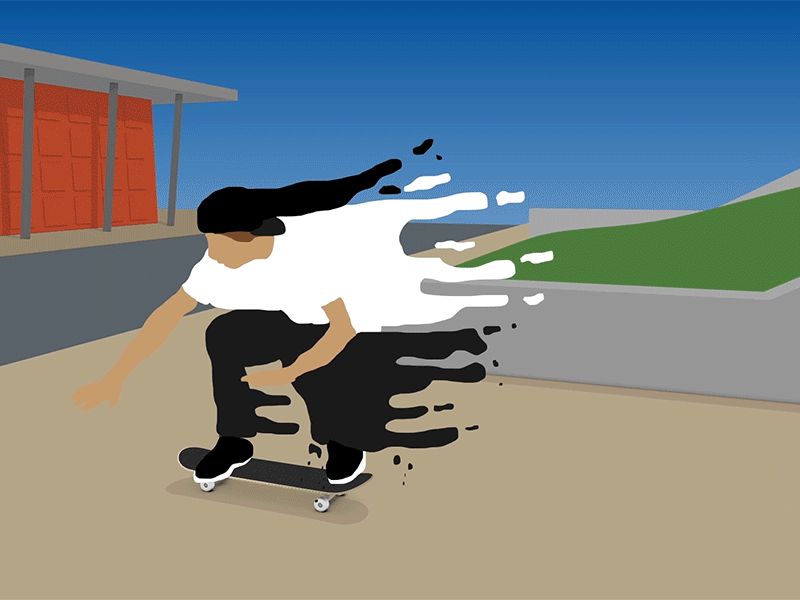 Reel Outro animation cell animation composite kickflip motion design outdo reel skateboarding