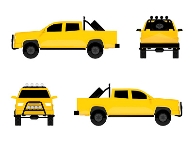 Toyota Pickup Off-road 3d cinema4d illustration low poly 4x4 off road pick up rotation toyota vehicle