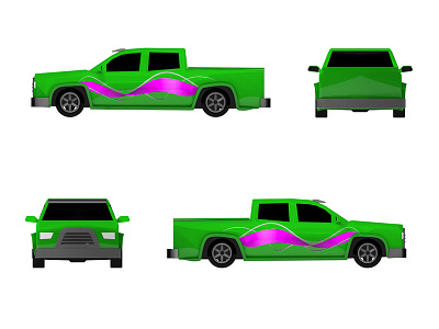 Toyota Lowrider 4up 3d 3d model cinema4d illustration low poly low rider pick up rotation toyota vehicle