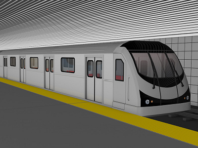 WIP Subway Train 3d c4d cinema4d digital art illustration subway train