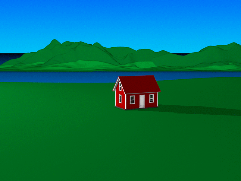 Iceland House Aerial WIP 3d animation c4d cinema4d digital art house iceland icelandic illustration
