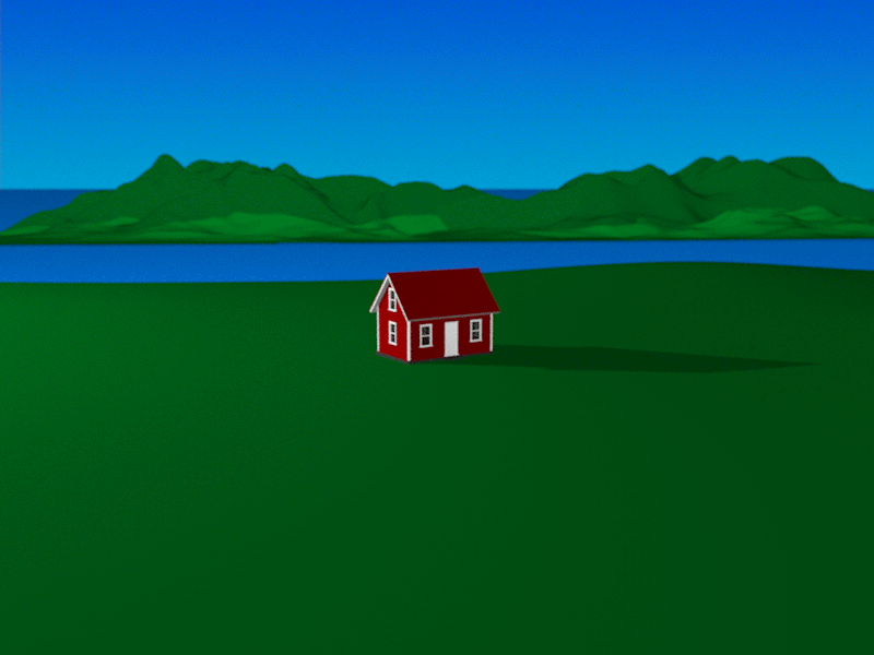 Iceland House Aerial v2 3d animation c4d cinema4d digital art house iceland icelandic illustration