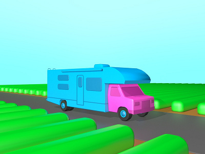 RV Farmland 360 3d animation c4d cinema 4d cinema4d driving illustration rv vr