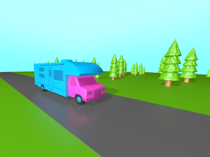 RV VR Loop 3d animation c4d camper campervan cinema 4d cinema4d driving gif illustration loop mograph motion design motion graphics rv vr