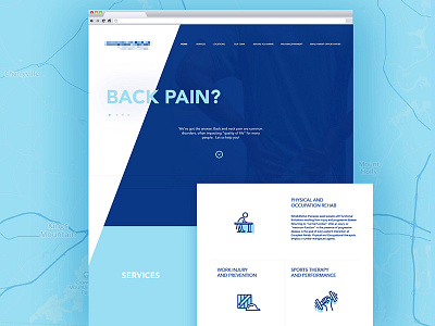 Clinic landing page blue clinic health outpatient rehab sports therapy
