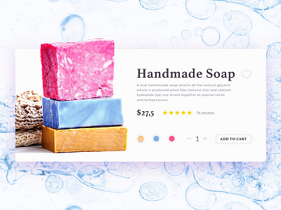 Handmade Soap cart daily e commerce handmade item shopping soap ui