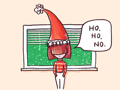 Ho Ho No christmas ho ho no illustration sarcasm snow window