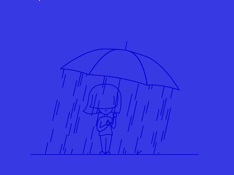Rain Within animation gif girl inside lightning line rain storm umbrella wind within