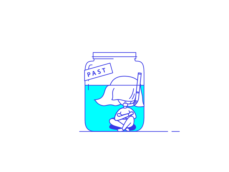 Marinating In The Past air animation breathing bubbles gif girl jar lines marinating past snorkel tube