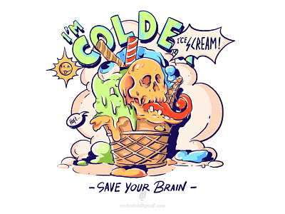 I’ce Scream! branding design drink food graphic design ice icecream illustration mvdswink skull skullillustration