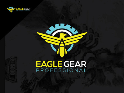 EAGLE GEAR LOGO | branding design graphic design idea illustration logo typography ui ux vector