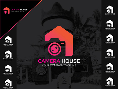 CAMERA HOUSE LOGO | branding design graphic design idea illustration logo typography ui ux vector