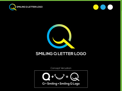 Smiling Q Letter Logo| Logo Design| Branding| Modern| branding design graphic design idea illustration logo typography ui ux vector