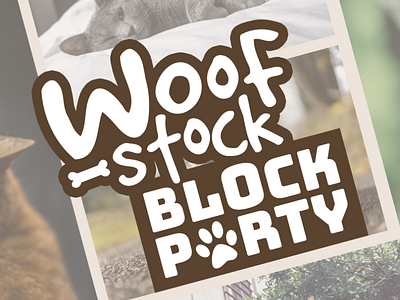 WOOF-stock Block Party branding design logo