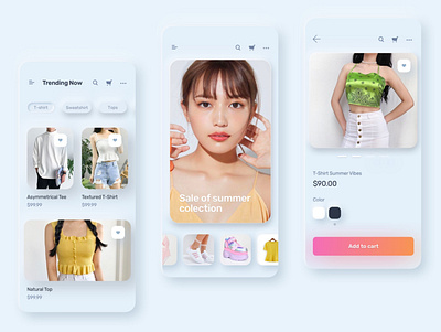Soft Neumorphism design screen for shopping experience. appui ecommerce figma figmadesign interaction design neumorphic design neumorphism uiuxdesign userexperiencedesign userinterfacedesign visual design