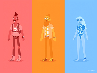 Final Vector Characters design for Travel Project
