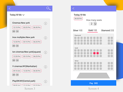 Movie Booking App Design appui bookapp flat movie book movie booking app screendesign