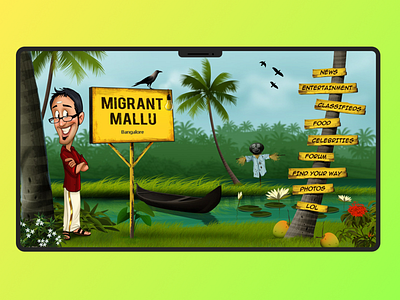 Migrant Mallu Project character design illustration interaction design responsive restaurant ui artist uidesign userexperiencedesign userinterfacedesign visual design webdesign