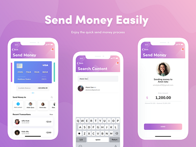 Send Money Easily Daily UI Challenge adobe photoshop adobe xd adobexd appdesign appui finance app finance business flat interaction design protopie screen design uiuxdesign userexperiencedesign userinterfacedesign uxresearch visual design