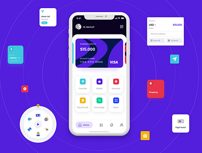 Wallet App UI Design adobexd appui card design interaction design ui uiuxdesign userexperiencedesign userinterfacedesign ux research visual design wallet app