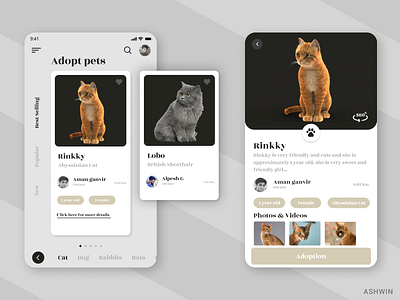 Pets Adoption Interface design appui design ecommerce figma figmadesign interaction design pets adopt petshop ui ui ux userexperiencedesign userinterfacedesign visual design