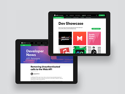 Spotify's Developer Portal good knife studio graphic design spotify web design web developer