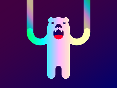 Good Knife Bear bear gradients illustrations rgb vector