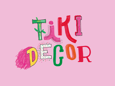 Tiki Decor beer can handmade illustration lettering packaging print typography