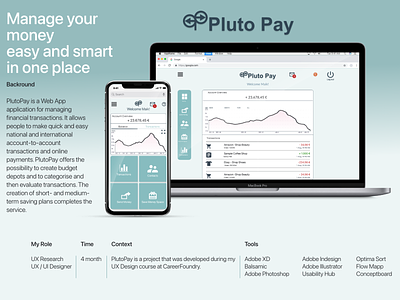 PlutoPay Web App design ui ux