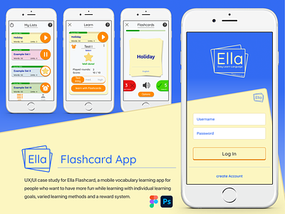 UX/UI Ella Flashcard app design ui ux