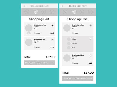 Shopping cart wireframes dailyui ux wireframes