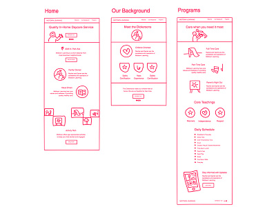 Freehand wires childcare small business wireframe