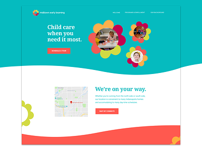 Midtown Early Learning visual design branding graphic design landing page small business ui