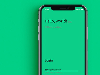Hello, world!—GitHub's First Social Media App adobe adobe xd app github hello world ios iphone x login minimal mobile mobile app ui username