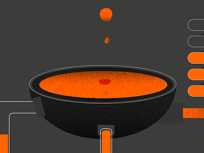 Fermenting cauldron abstract illustration