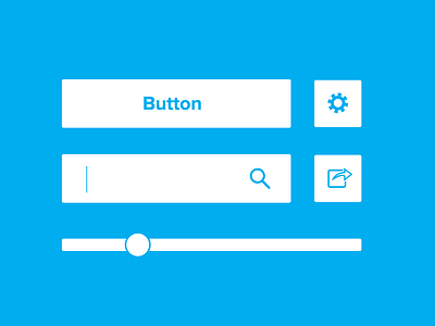 Two color limit UI work in progress button cyan edit kit search share slider ui white