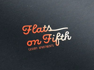 Flats On Fifth Luxury Apartments Logo apartments branding design font graphic design identity design logo logotype logotype design luxury mockup orange rebrand rebranding script type typography