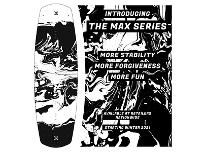 Max Series - Ronix Watersports abstract advertisement black boat concept design gradient graphic design lake liquid mockup paint summer typography wakeboard wakeboarding wakesurfing waterskiing white