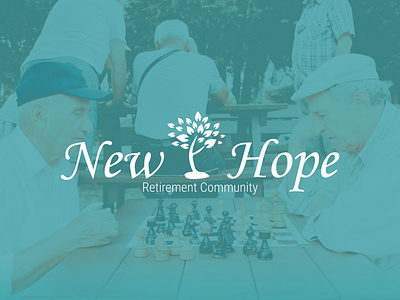 New Hope Retirement Community logo blue branding business company design elegant graphic design logo minimal minimalist rebranding retirement simple stationary typography