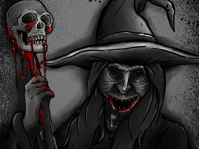 The Witch character creepy folklore horror illustration