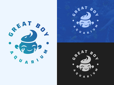 Great Boy Aquarium aqua aquaplants aquarium aquatic boy branding branding and identity branding concept fish great logo logomaker2020