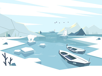 Ice islands bear bear ice illustration islands
