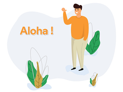 Aloha design flat illustration ui vector website