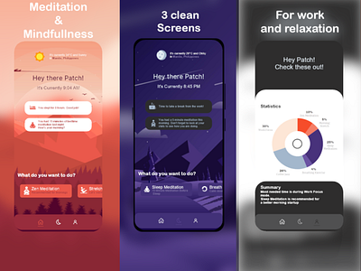 Meditation/Mindfulness UI Kit for IoS and Android android app design ios meditation mindfulness relax ui ui design ui kit vector